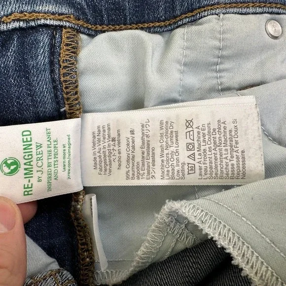 J. Crew 9" Womens Jeans 29T Slim Straight Vintage Blue Mid Wash Denim - Picture 4 of 10